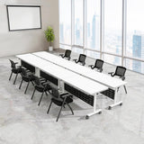 Modern Conference Table, 47.2'' Folding Conference Tables with Wheel, Flip Top Mobile Meeting Table