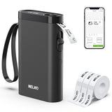 Nelko Label Maker Machine with Tape, P21 Label Printer with 3 Tapes, Black