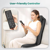 Snailax Gifts for Mom, Dad Shiatsu Back Massager with Heat & Vibration, 3D Kneading Massage Chair Pad for Pain Relief Deep Tissue, Chair Massager for Office Home Chair Use