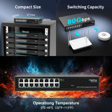 16*2.5G Base-T Ports. GiGaPlus 2.5Gbps Network Switch for 2.5Gbps NAS/PC, Wireless AP, WiFi6 Router