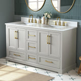 DELUXE LIVING 60 Inch Bathroom Vanity with Double Sink Combo, Greige
