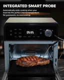 Nuwave 2026 Air Fryer Oven & Grill Comb, Plug-in Powered Grill Plate for True Char Flavor & Marks, 2-Layer Glass Door, Cooler Exterior, 150 Presets, Temp Probe, 500°F, Stainless Steel, 700/1500/1800W