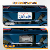 2Pcs Clear License Plate Protector Covers,Unbreakable Transparent License Plate Frames with Screw Cap Kit,Anti-Rust Plastic Front Rear License Plate Holders Compatible with Standard American Vehicles