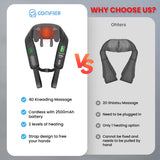Cordless Neck Massager with Heat, 4D Kneading Neck and Shoulder Massager Deep Tissue, Shiatsu Neck Back Massager Pillow COMFIER