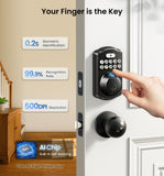 Veise KS02A Fingerprint Door Lock, Keypad Deadbolt, Matte Black