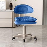 TBATM Home Office Chair with Metal Bearing Wheel, Height Adjustable Swivel Desk Chair with Backrest and Padded, Rolling Vanity Seat for Bedroom Or Studio,Blue