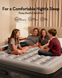 OhGeni Cal King Air Mattress with Built in Pump, 18" Tall Inflatable Blow Up Bed, Luxury Comfort for People(190CM Height), Keep Feet from Dangling, Colchon inflables, Ideal Alternative to a Bed