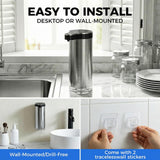 Automatic Liquid Soap Dispenser Touchless, Stainless Steel Hand Soap Dispenser, USB Rechargeable, 4 Adjustable Levels, 11.8oz/350ml for Kitchen and Bathroom (Stainless Steel Black, Liquid)