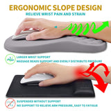 Hokafenle 2 In 1 Ergonomic Mouse Pad Wrist Support & Wrist Rest For Computer Keyboard Set, with Relieve Carpal Tunnel Pain Massage Bulge and Full Memory Gel Design (2In1 Set,Neutral Gray Light Purple)