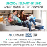 Optoma UHZ50e True 4K UHD Projector with Enhanced Gaming Mode 4ms Input Lag - HDR and HLG Input
