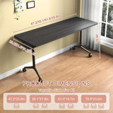 Modern Conference Table with Wheel,Modular Wooden Folding Conference Room Tables for 1-30 Person,Flip Top Meeting Training Table,for Office Seminar Dynamic Commercial Event Classroom(4,Ebony,47.2in)