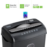 AU895XA 8-Sheet Professional Cross-Cut Paper and Credit Card Shredder Aurora