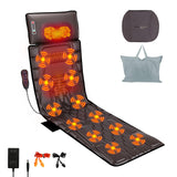 Full Body Massage Mat with Heat, 12 Vibration Nodes Massage Chair Pad with 3 Heating Levels, Multifunctional Full Body PU Relaxation Seat Back Massager with Head Neck Pillow for Home Office