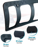 RCKJNJ American Flag License Plate Frames- Black Silicone Patriotic Car Tag Holder with Mounting Hardware & Screws Caps，2 Pack Front Rear for Men & Women