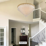 kvtinmty Modern Luxury Crystal Chandelier, D36 Large Crystals Chandelier for Living Room, 6-Tier High Ceiling Gold Chandeliers for Staircase, Foyer, Entryway, Dining Room, Bedroom