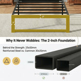 Allewie Twin Bed Frame, 14 Inch Metal Platform Bed Frame with 4000LBS Heavy Duty Steel Slats Support, Noise Free, Easy Assembly, No Box Spring Needed, Black