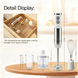 Megawise HB-2043 1000W 5-in-1 Immersion Hand Blender, Powerful Stick Blender with Variable Speed & Turbo, Stainless Steel Blades, Includes Whisk, Milk Frother, Chopper & Beaker(White)