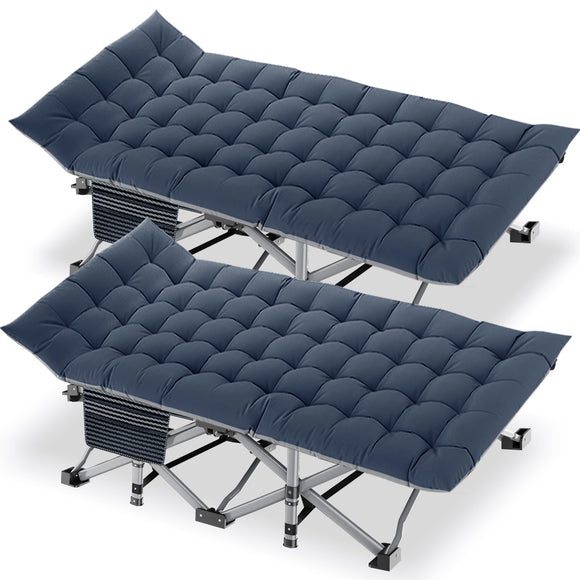 Folding Camping Cots for Adults, 2 Pack Heavy Duty cot with Carry Bag, Portable Sleeping Bed for Camp Office Use Outdoor Cot Bed for Traveling DoCred