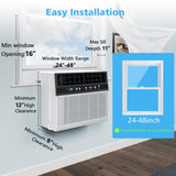 Cowsar U-Shaped Window Air Conditioner, 10000 BTU Air Conditioner Window Unit for 450 Sq.Ft, Quiet AC with Smart Remote & 24H Timer, 6-Mode Energy Saving, Easy Install for Bedroom Living Room
