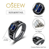 Oseew 2027 Men College Graduation Class Ring (Black Gold)