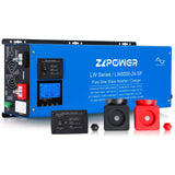 ZLPOWE 6000W Inverter Charger 24V DC and 240/120V AC Selectable Output Voltage Split Phase Low Frequency Peak 18000w Pure Sine Wave Inverters with Battery Charger LCD Panel for RV Camper Boat