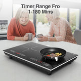 Double Induction Cooktop, 110V 4000W Electric cooktop, Hot Plate LED Sensor Touch Energy-Saving Portable Induction Cooktop VBGK