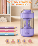 2 Pack Electric Pencil Sharpener, Fully Automatic, for Classroom, Purple