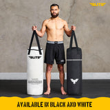 Elite Sports Boxing Bag 4 FT – Heavy Duty Canvas Punching Bag with Straps for Boxing, Training, MMA, Muay Thai, Kickboxing, Martial Arts & Fitness – UNFILLED Heavy Bag