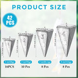 42 Pcs Pyramid Sinker Weights for Fishing Kit 1 oz 2 oz 3 oz 4 oz Fishing Weights Rig Freshwater Saltwater Fishing Pyramid Sinkers Hiboom