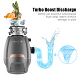 Trifecte Pro 3/4 HP Garbage Disposals with Sound Reduction,Food Waste Coutinuous Feed Garbage Disposal with Power Cord, Dishwasher Hook Up