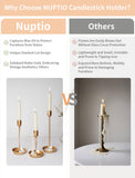 NUPTIO Taper Candle Holders for Wedding: 6 PCS Gold Matte Candles Stick Holder for Table Centerpiece - Bulk Candlestick Holders for Birthday Christmas Party Decor