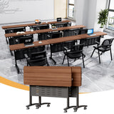 Folding Conference Room Table, Modern Conference Tables with Wheels for Office Classroom