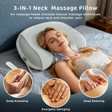 Zenopax Neck Massager for Pain Relief Deep Tissue, Cordless & Rechargeable Neck and Shoulder Massager with Heat,3 Modes & Intensities & Heatings 4D Sleeping Kneading Pillow,Gift for Women Men