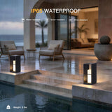 MVBT 17" Tall Solar Floor Lamp, 3000K LED Solar Lanterns Outdoor Waterproof, Modern Outdoor Lights for Patio, Large Pathway Lights Solar Powered, Dusk to Dawn Floor Lamps for Yard Pathway Garden Porch