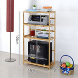 Pc Stand Movable PC Tower Stand Printer Stand, 4-Tier CPU Stand with Open Shelves, Bamboo PC Case Floor Stand with Storage, for Home Office(Brown,51 * 26 * 105cm)