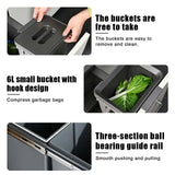 Silent Pull-Out Trash Can for Kitchen Cabinet, 47L Capacity with Damping Hook Design, Ideal for Kitchen, Bathroom & Office - Smooth Sliding Rails for Easy Access