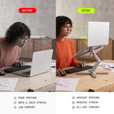Model-X 2.0 Laptop Stand, Laptop Stand for Desk Adjustable Height, 360 Rotating Laptop Riser