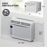 6000 BTU Window Air Conditioner, ac window unit with Washable Filter, Remote Included mollie