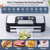 95Kpa Precision Pro Vacuum Sealer, with Double Heat Seal & Dual-Pump for Dry/Moist Food, 2X Strength, Food Vacuum Sealer Machine with Easy-Lock Handle, Built-in Cutter & Bag Storage, Stainless Steel