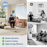 9000 BTU Mini Split AC w/Remote Control19 SEER2 Cools Up to 450 Sq. Ft,Ductless Inverter Mini Split System w/0.75 Ton Heat Pump Pre-Charged & Installation Kit, Ultra-Quiet