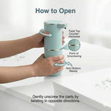 Wisekoti P11 Seafoam Automatic Foaming Soap Dispenser – Unique Coastal Tone, Touchless Sensor, 4-Level Foam Control, USB-C Rechargeable, 380ml, Wall Mounted or Countertop for Kitchen & Bathroom