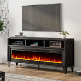 LUXOAK 65" Farmhouse TV Stand with 60" Electric Fireplace for TVs up to 75"