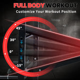 Standard Weight Bench Set with Leg Extension and Leg Curl, Adjustable Bench Press Set with Squat Rack, Foldable Flat Incline Decline Workout Bench for Home Gym Full Body(US Stock) MAIDOMA