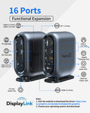 16-in-1 Universal Docking Station for All Laptops with 150W Power Adapter, Triple Monitor for Mac, Windows