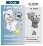 Toilet Seat Risers for Seniors, FSA/HSA Eligible Adjustable Raised Toilet Seat with Handles HOMLAND