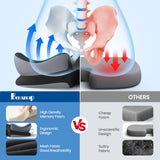 Benazcap Large Seat Cushion for Office Chair Memory Foam Coccyx Pain Relief Cushion Pillow for Back Support Non-Slip Seat Pad