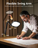 LitONES Remote LED Desk Lamp with Clamp, 2000LM, 30 Modes, Metal Arm