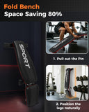 GarveeLife Adjustable Weight Bench for Home Gym, 5-Levels Versatile Foldable Bench for Full Body Workout Strength Training, 660 LBS Incline Decline