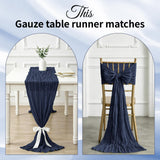 6 Pack Navy Blue Cheesecloth Table Runner 17x108 Inch 9FT Semi Sheer Boho Gauze Table Runners for Wedding Baby Shower Birthday Party Home Bridal Shower Event Decor