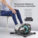 Sunny Health & Fitness Smart Motorized Mini Elliptical Trainer w/Remote Control, Indoor Under-Desk Pedal Exerciser for Seniors’ Mobility & Cardio Workout, Free SunnyFit App Connection – SF-E324028